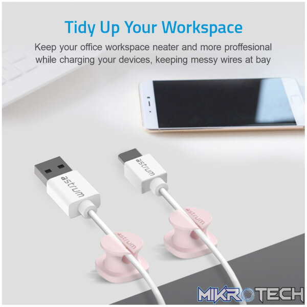 CO060 Mini Cable Organizer Clips - 4 Piece Set for Cable Management-Pink - Image 2